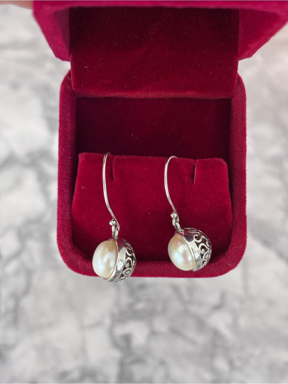 Sterling Silver Pearl Drop Earrings